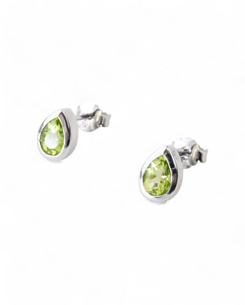 Pear Shaped Silver Stud Earrings Earrings Pruden and Smith   