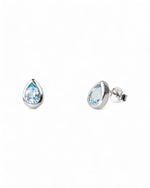 Pear Shaped Silver Stud Earrings Earrings Pruden and Smith Blue Topaz  