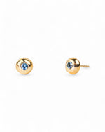 Pebble 9ct Gold Aquamarine Stud Earrings Earrings Pruden and Smith 9ct Yellow Gold  