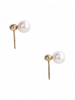 Large Akoya Pearl and Diamond Stud Earrings Earrings Pruden and Smith   