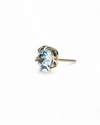 Revolved White Gold Aquamarine Stud Earrings Earrings Pruden and Smith   