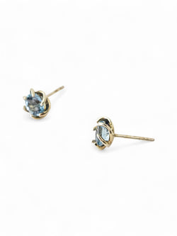 Revolved White Gold Aquamarine Stud Earrings Earrings Pruden and Smith   