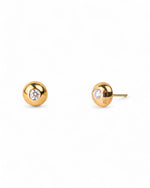 Pebble Yellow Gold Diamond Stud Earrings Earrings Pruden and Smith   