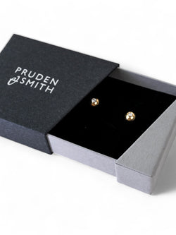 Pebble Yellow Gold Diamond Stud Earrings Earrings Pruden and Smith   