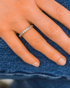 Dainty Scalloped Edge Diamond Half Eternity Ring Ring Pruden and Smith   