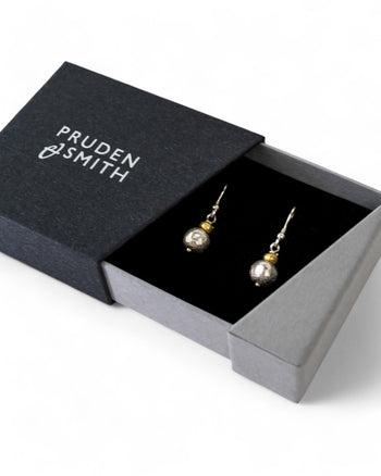 Nugget Gold and Silver Drop Earrings Earrings Pruden and Smith   