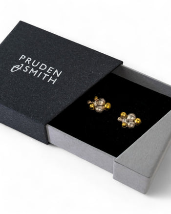 Nugget Multi Silver and Gold Stud Earrings Earrings Pruden and Smith   