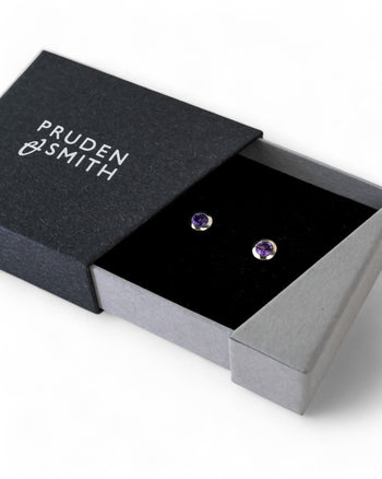 Round Silver Stud Earrings Earrings Pruden and Smith   