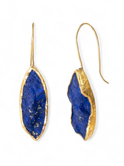 Lapis Lazuli Marquise Drop Earrings (40mm) Earrings Pruden and Smith   