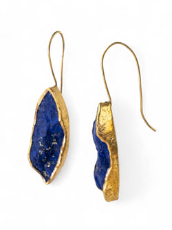 Lapis Lazuli Marquise Drop Earrings (40mm) Earrings Pruden and Smith   