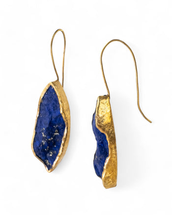 Lapis Lazuli Marquise Drop Earrings (40mm) Earrings Pruden and Smith   