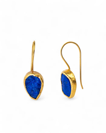 Lapis Lazuli Drop Earrings (15mm) Earrings Pruden and Smith   