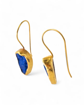 Lapis Lazuli Drop Earrings (15mm) Earrings Pruden and Smith   