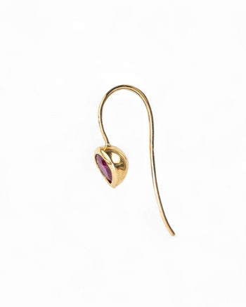 Pear Shaped Solid Gold Ruby Drop Earrings Earrings Pruden and Smith   