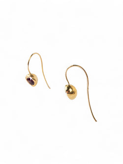 Pear Shaped Solid Gold Ruby Drop Earrings Earrings Pruden and Smith   