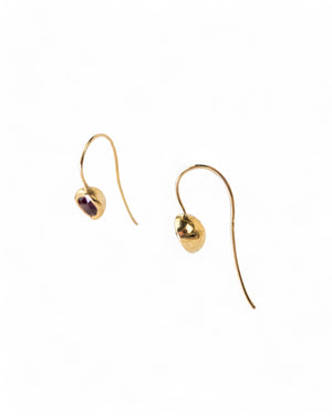 Pear Shaped Solid Gold Ruby Drop Earrings Earrings Pruden and Smith   