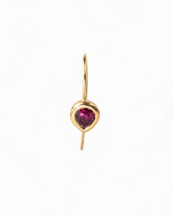 Pear Shaped Solid Gold Ruby Drop Earrings Earrings Pruden and Smith   