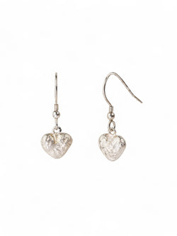 Silver Nugget Heart Earrings Earrings Pruden and Smith   