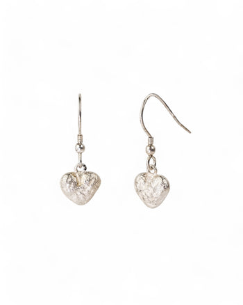 Silver Nugget Heart Earrings Earrings Pruden and Smith   