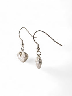 Silver Nugget Heart Earrings Earrings Pruden and Smith   