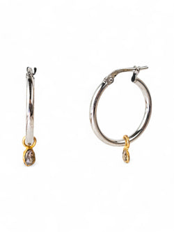 Rough Diamond Hoop Earrings Earrings Pruden and Smith   