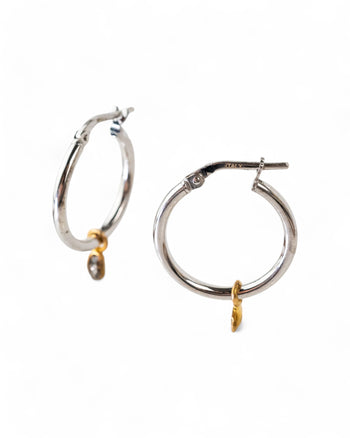 Rough Diamond Hoop Earrings Earrings Pruden and Smith   