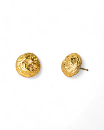 Nugget 9ct Yellow Gold Stud Earrings (12mm) Earrings Pruden and Smith   