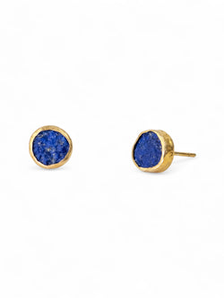 Lapis Lazuli Round Stud Earrings (8mm) Earrings Pruden and Smith   