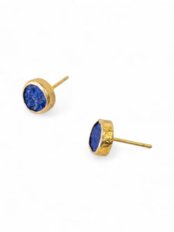 Lapis Lazuli Round Stud Earrings (8mm) Earrings Pruden and Smith   