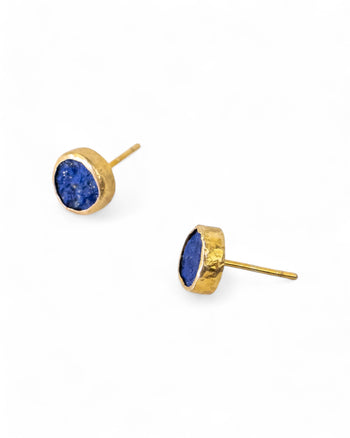 Lapis Lazuli Round Stud Earrings (8mm) Earrings Pruden and Smith   