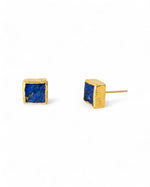 Lapis Lazuli Square Stud Earrings (8mm) Earrings Pruden and Smith   