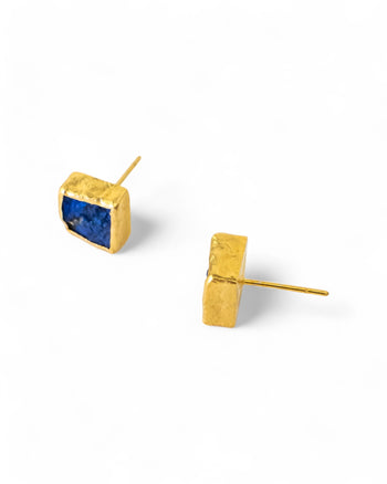 Lapis Lazuli Square Stud Earrings (8mm) Earrings Pruden and Smith   