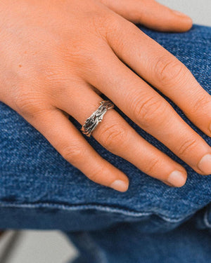 Seaweed White Gold (Or Platinum) and Yellow Gold Ring Ring Pruden and Smith   