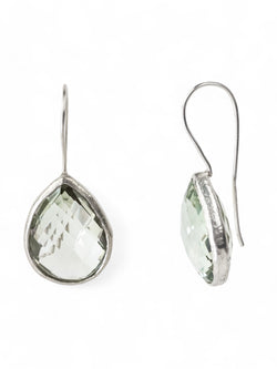 Rock Crystal Green Drop Earrings