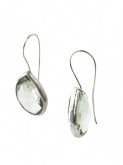 Rock Crystal Green Drop Earrings