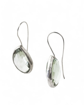 Rock Crystal Green Drop Earrings