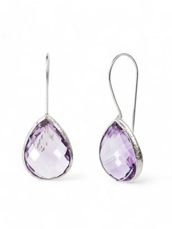 Amethyst Mirror Cut Drop Earrings