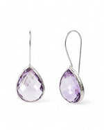 Amethyst Mirror Cut Drop Earrings