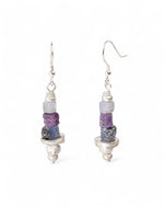 Rough Blue Pink Sapphire Earrings Earrings Pruden and Smith   