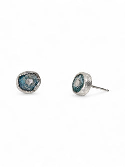 Roman Glass Round Stud Earrings (8mm) Earrings Pruden and Smith   