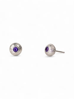 Nugget Silver and Gemstone Stud Earrings Earrings Pruden and Smith   