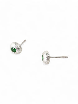 Nugget Studs with Green Tourmaline Earrings Pruden and Smith   