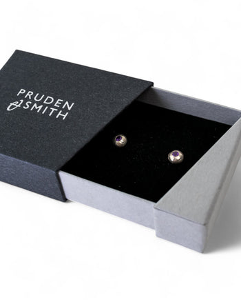 Nugget Silver and Gemstone Stud Earrings Earrings Pruden and Smith   