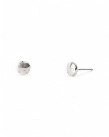 Pebble Silver Stud Earrings Earrings Pruden and Smith Round  