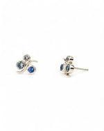 Water Bubbles White Gold Sapphire Stud Earrings Earrings Pruden and Smith   