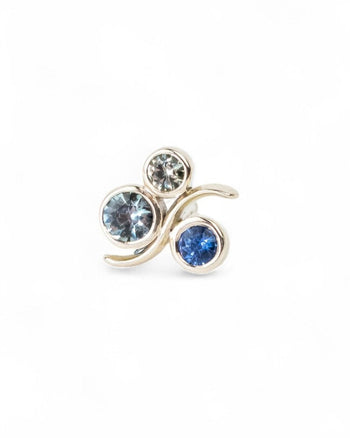 Water Bubbles White Gold Sapphire Stud Earrings Earrings Pruden and Smith   