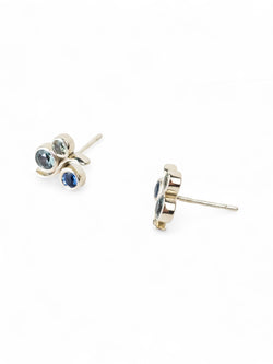 Water Bubbles White Gold Sapphire Stud Earrings Earrings Pruden and Smith   