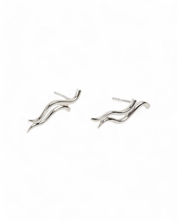 Two Strand Silver Stud Earrings Earrings Pruden and Smith   