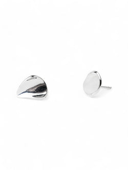 Concave Silver Twist Stud Earrings Earrings Pruden and Smith   