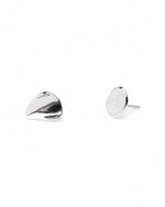 Concave Silver Twist Stud Earrings Earrings Pruden and Smith   